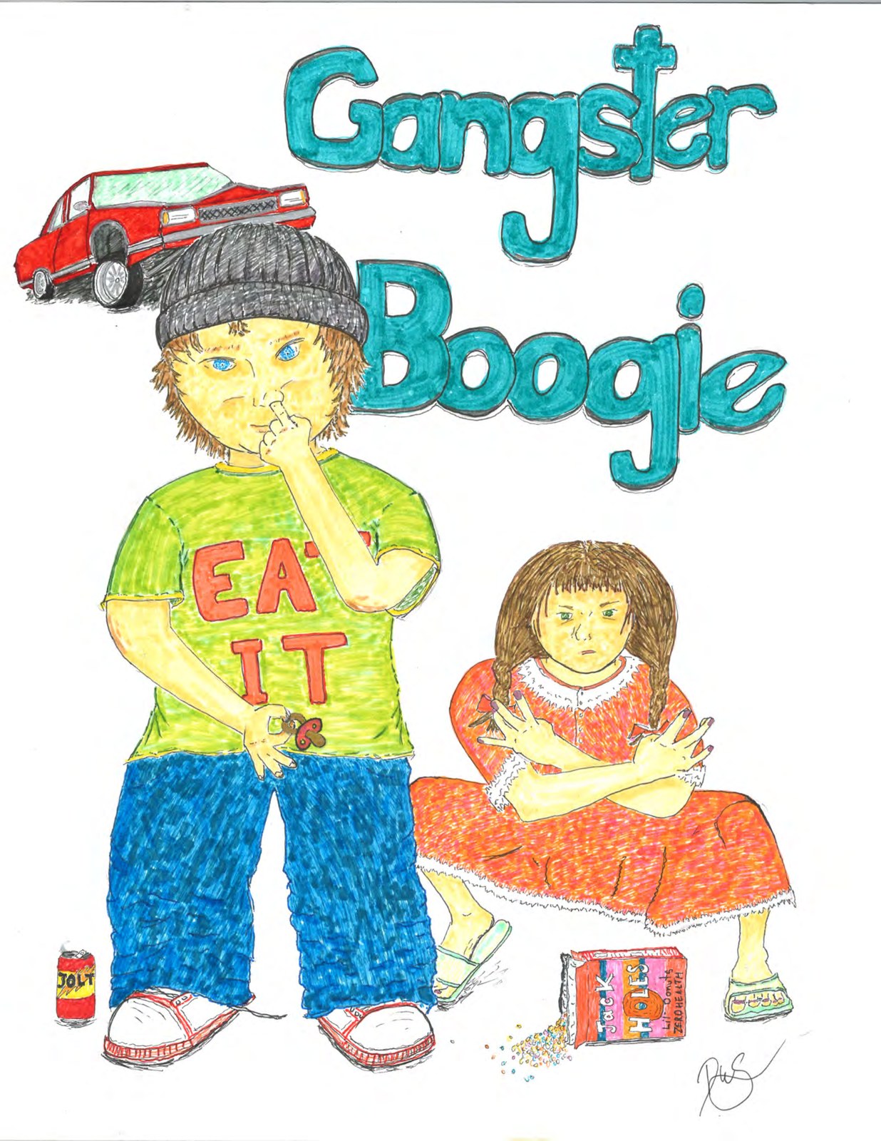 Gangster Boogie, a watercolor marker print by Dylan