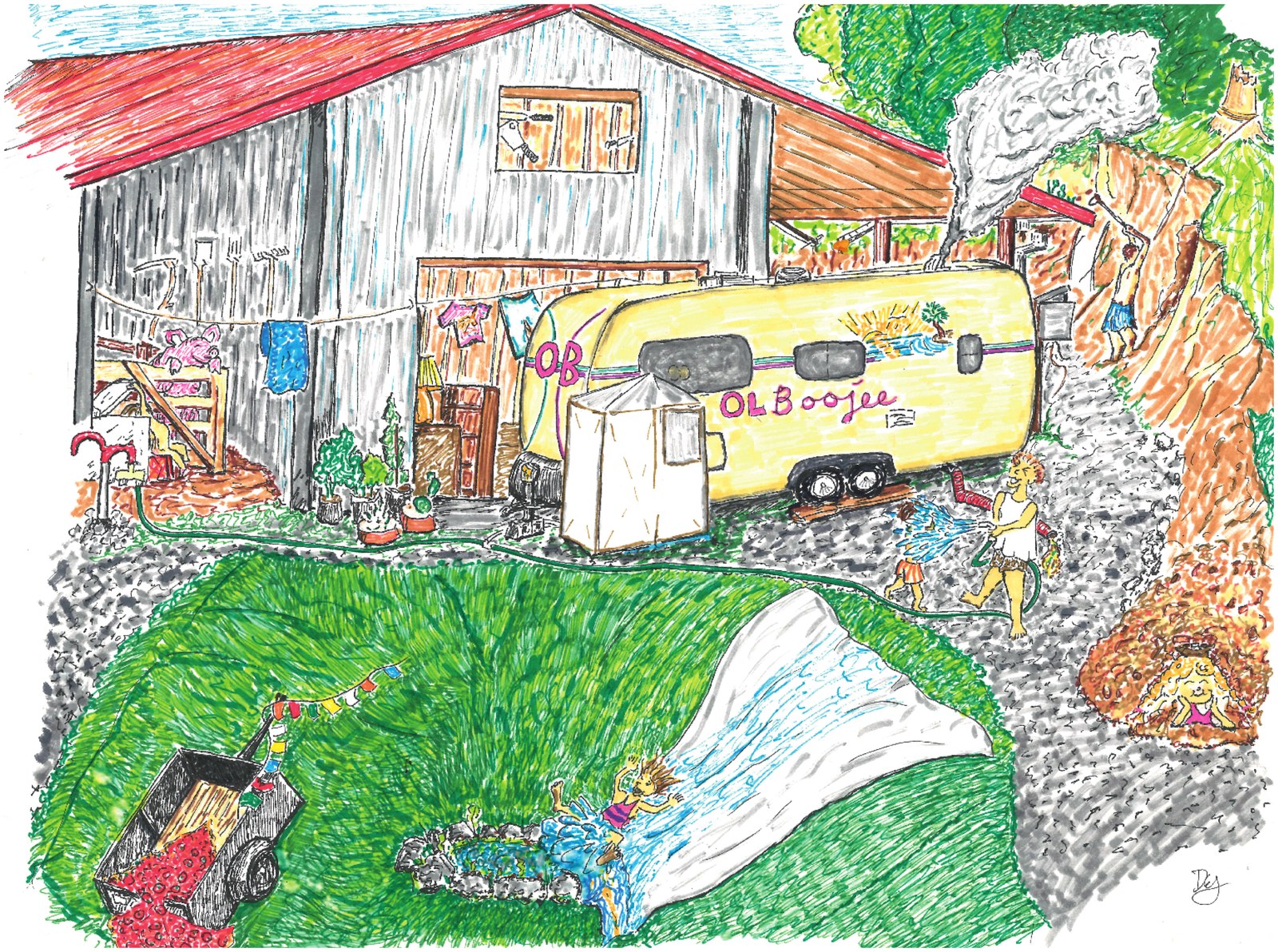 Mt. Hebron Sessions, a watercolor marker print by Dylan